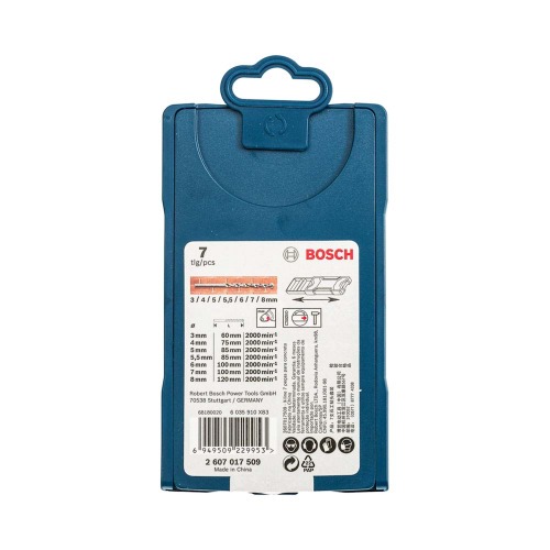 Jogo de brocas para concreto 3 a 8 mm com 7 peças - Mini X-Line Jogo de brocas para concreto 3 a 8 mm com 7 peças - Mini X-Line