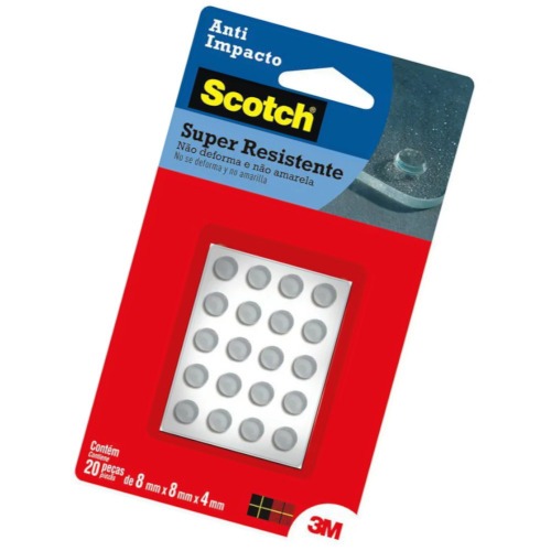 Protetor adesivo anti-impacto redondo 8 mm com 20 unidades Protetor adesivo anti-impacto redondo 8 mm com 20 unidades
