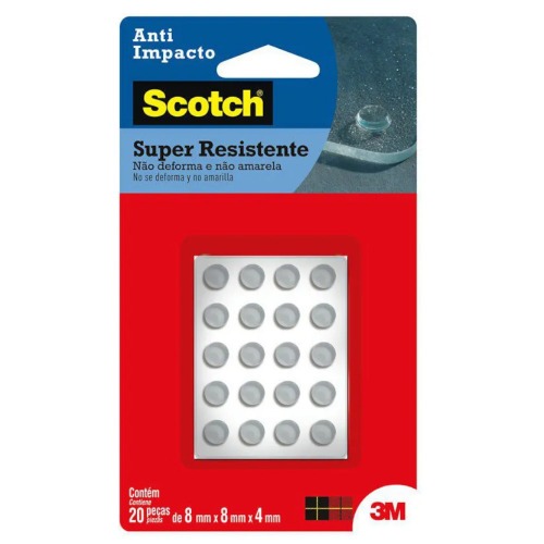 Protetor adesivo anti-impacto redondo 8 mm com 20 unidades Protetor adesivo anti-impacto redondo 8 mm com 20 unidades