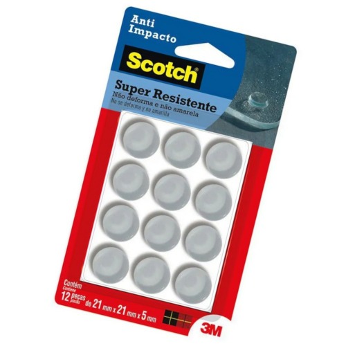 Protetor adesivo anti-impacto redondo 21 mm com 12 unidades