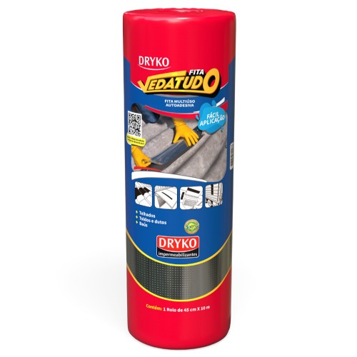 Fita manta asfáltica auto adesiva aluminizada multiuso 45 cm x 10 m - Vedatudo Fita manta asfáltica auto adesiva aluminizada multiuso 45 cm x 10 m - Vedatudo