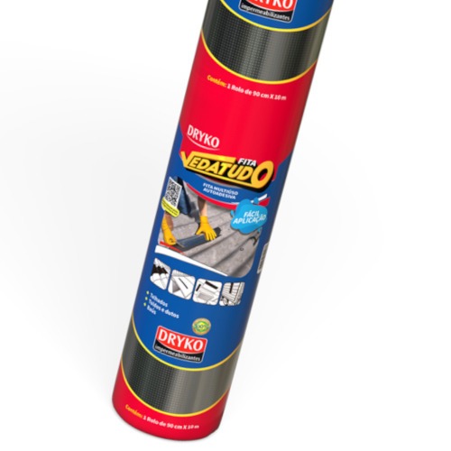 Fita manta asfáltica auto adesiva aluminizada multiuso 90 cm x 10 m - Vedatudo Fita manta asfáltica auto adesiva aluminizada multiuso 90 cm x 10 m - Vedatudo