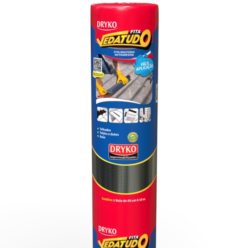 Fita manta asfáltica auto adesiva aluminizada multiuso 90 cm x 10 m - Vedatudo Fita manta asfáltica auto adesiva aluminizada multiuso 90 cm x 10 m - Vedatudo