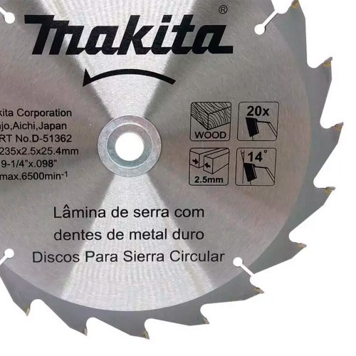 Disco de serra metal duro 235 x 25,4 x 20 Dentes - D-51362 Disco de serra metal duro 235 x 25,4 x 20 Dentes - D-51362