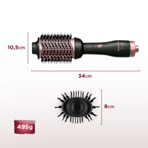 Escova secadora 1200W 3 em 1 Black Rose Argan - ES-14 220V Escova secadora 1200W 3 em 1 Black Rose Argan - ES-14 220V