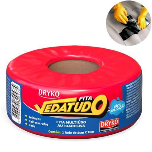 Fita manta asfáltica auto adesiva aluminizada multiuso 5 cm x 10 m - Vedatudo Fita manta asfáltica auto adesiva aluminizada multiuso 5 cm x 10 m - Vedatudo