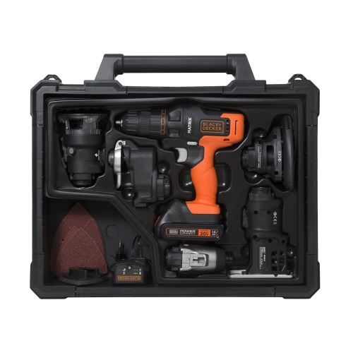 Kit Furadeira Parafusadeira a bateria 20V 6 em 1 - Matrix 110V/220V Kit Furadeira Parafusadeira a bateria 20V 6 em 1 - Matrix 110V/220V