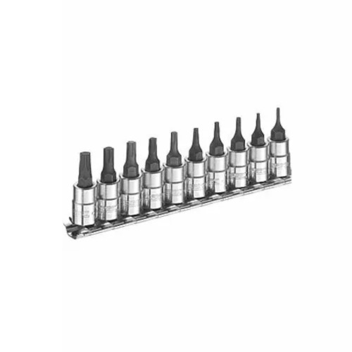 Jogo de soquete com ponta hexalobular T6 a T30 encaixe 1/4 Jogo de soquete com ponta hexalobular T6 a T30 encaixe 1/4