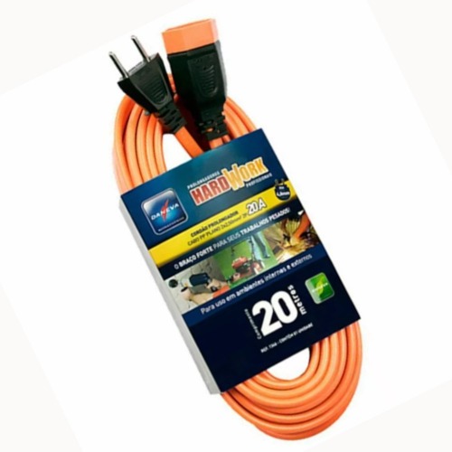 Extensão elétrica 20 metros 3 x 2,50 mm 2P+T 20A - HARDWORK Extensão elétrica 20 metros 3 x 2,50 mm 2P+T 20A - HARDWORK