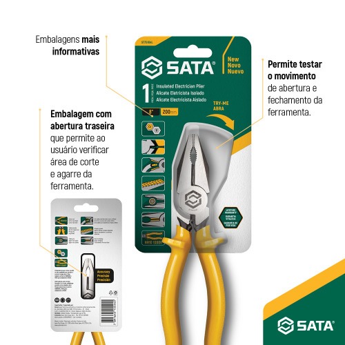 Alicate universal para eletricista isolado 8 Alicate universal para eletricista isolado 8