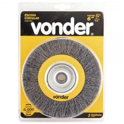 Escova de a�o circular ondulada 6 x 3/4 x 1/2