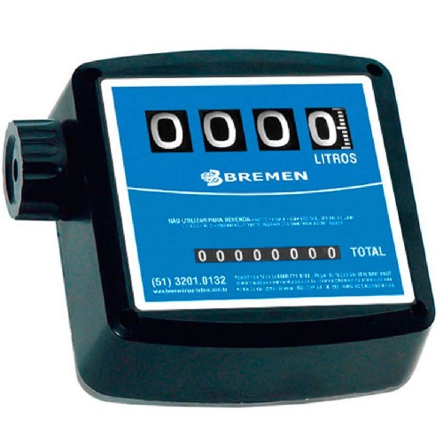 Medidor mecânico para óleo diesel 20 a 120 L/min 4 dígitos - BRE44 Medidor mecânico para óleo diesel 20 a 120 L/min 4 dígitos - BRE44
