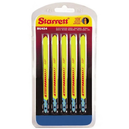 L�mina serra tico tico 100 mm 24 dentes bimetal multiuso 5 pe�as - BU424