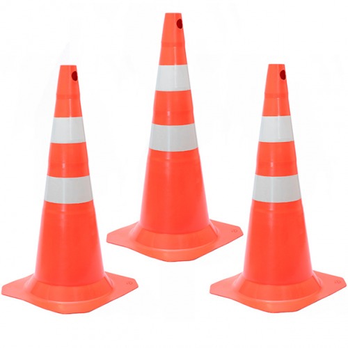 Kit 4 Cones para sinaliza��o 75 cm com 2 faixas - RM-41
