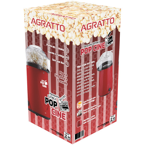 Pipoqueira elétrica com bico direcionador 1.200W Pop Cine vermelha - PP-01 220V Pipoqueira elétrica com bico direcionador 1.200W Pop Cine vermelha - PP-01 220V