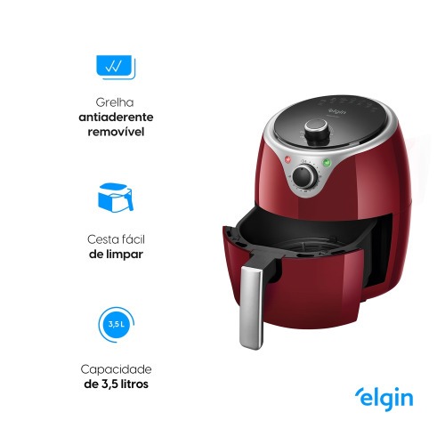 Fritadeira el�trica sem �leo Air Fryer 3,5L 1240 Watts vermelha - Flash Fryer  110V
