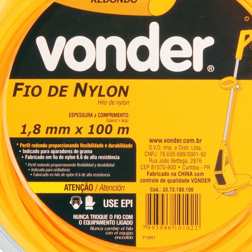 Fio de nylon para aparador de grama 1,8 mm x 100 metros Fio de nylon para aparador de grama 1,8 mm x 100 metros