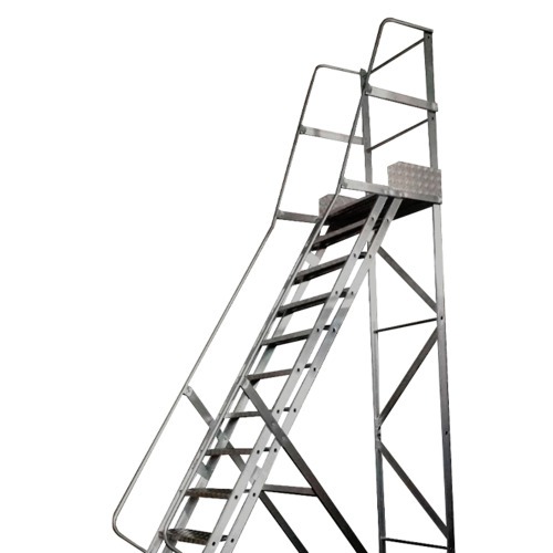 Escada plataforma de alumínio 3.50 m c/ 13 degraus + patamar Escada plataforma de alumínio 3.50 m c/ 13 degraus + patamar
