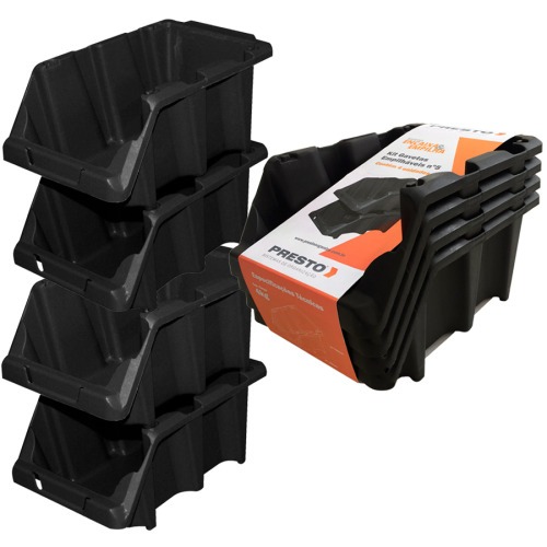 Kit 8 Gavetas plásticas empilháveis para estante nº 5 - 42019 Kit 8 Gavetas plásticas empilháveis para estante nº 5 - 42019