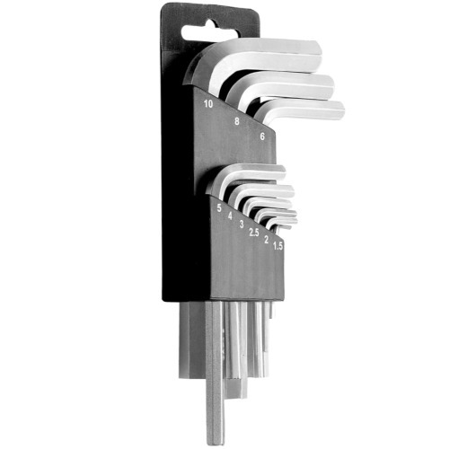 Jogo de chave hexagonaisen 1,5 a 10 mm com 9 peças Jogo de chave hexagonaisen 1,5 a 10 mm com 9 peças