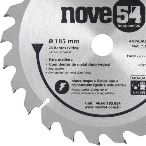 Disco de serra para madeira 185 x 20 mm 24 dentes Disco de serra para madeira 185 x 20 mm 24 dentes
