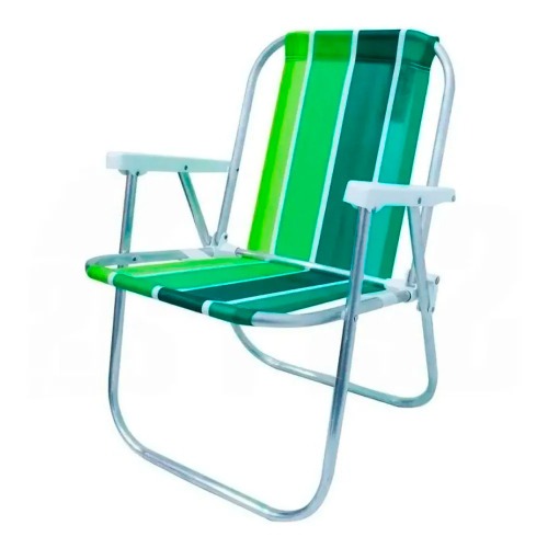 Kit 3 Cadeiras de praia varanda alta em alum�nio - CAD0047