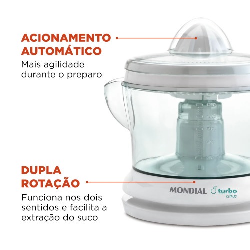 Kit Espremedor de frutas Power Turbo Citrus E-01 + Mixer elétrico M-15-W 110V Kit Espremedor de frutas Power Turbo Citrus E-01 + Mixer elétrico M-15-W 110V