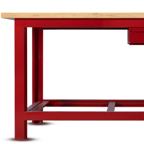 Bancada aberta 1500 x 600 mm com 1 gaveta tampo de madeira pinus - RLL-200