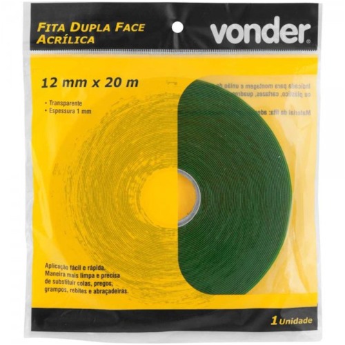 Fita dupla face 12 mm x 20 metros transparente Fita dupla face 12 mm x 20 metros transparente