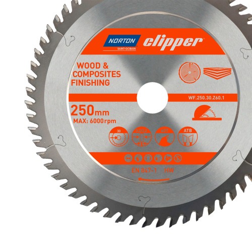 Disco de serra para madeira 250 x 30 mm 80 dentes - Clipper