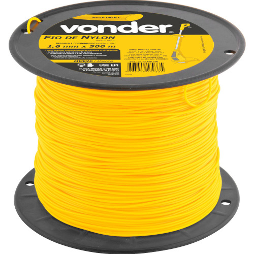 Fio de nylon para aparador de grama 1,6 mm x 500 m Fio de nylon para aparador de grama 1,6 mm x 500 m