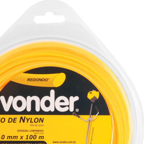 Fio de nylon redondo 2,0 mm x 100 metros para roçadeira Fio de nylon redondo 2,0 mm x 100 metros para roçadeira