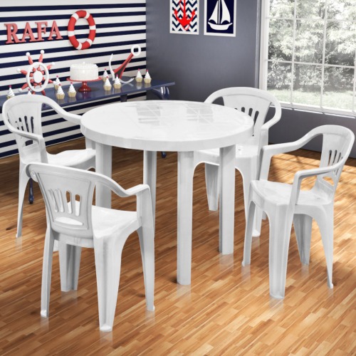 Kit 4 cadeiras pl�sticas com bra�os - Tabuba