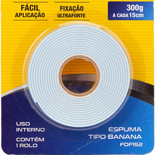 Fita dupla face espuma 15mm x 2m FDF-152