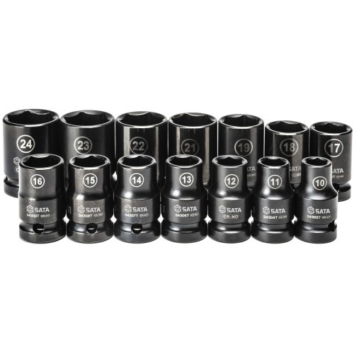 Jogo de soquetes de impacto 10 a 24 mm encaixe de 1/2 Jogo de soquetes de impacto 10 a 24 mm encaixe de 1/2