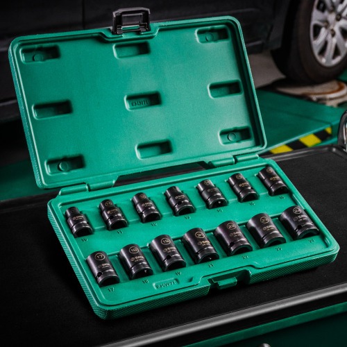 Jogo de soquetes de impacto 10 a 24 mm encaixe de 1/2 Jogo de soquetes de impacto 10 a 24 mm encaixe de 1/2