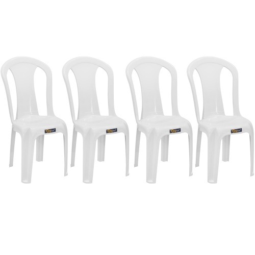 Kit 4 cadeiras plásticas sem braço bistrô - Pratagy Kit 4 cadeiras plásticas sem braço bistrô - Pratagy