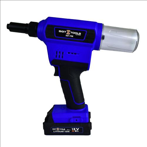Rebitador a bateria 18V 2Ah para rebites até 1/4 Rebitador a bateria 18V 2Ah para rebites até 1/4