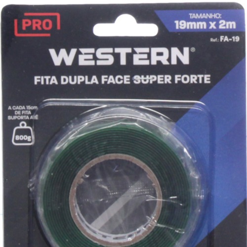 Fita dupla face acr�lica 19 mm x 2 m super forte