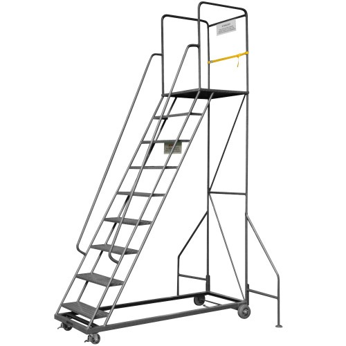 Escada plataforma de ferro 2,5 m 8 degraus + patamar - 58-B