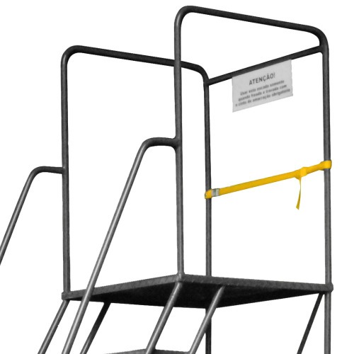 Escada plataforma de ferro 2,5 m 8 degraus + patamar - 58-B