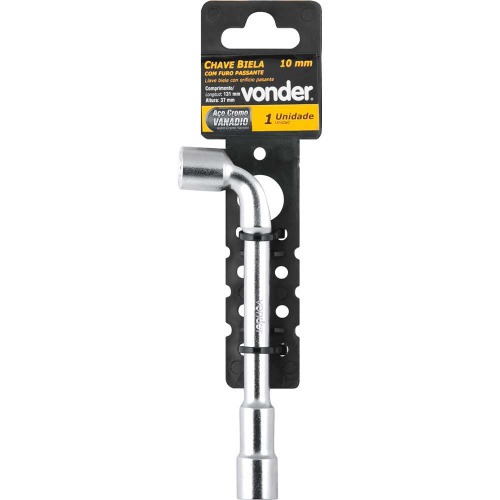 Chave biela com furo passante 10 mm a�o cromo van�dio  