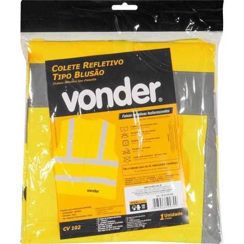 Colete refletivo tipo blus�o sem bolso amarelo - CV 102  