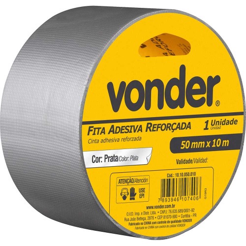 Fita adesiva reforçada 50 mm x 10 m prata Fita adesiva reforçada 50 mm x 10 m prata