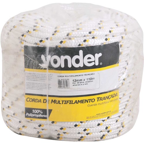 Corda multifilamento tran�ada 12 mm rolo com 110 metros
