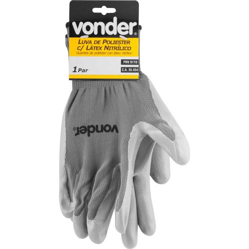 Luva de poliéster com látex nitrílico tamanho 10 - PNV 0110 Luva de poliéster com látex nitrílico tamanho 10 - PNV 0110