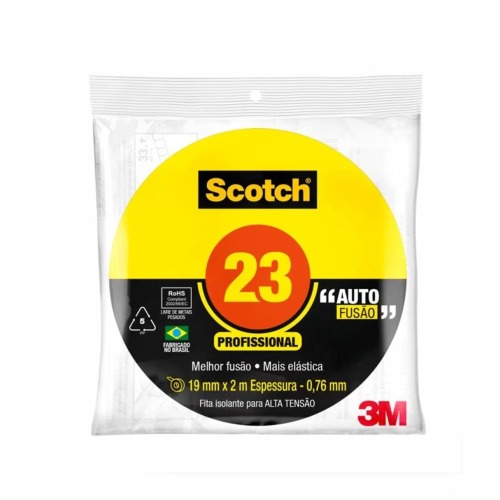 Fita isolante auto fusão 19 mm x 2 metros -SCOTCH 23BR Fita isolante auto fusão 19 mm x 2 metros -SCOTCH 23BR