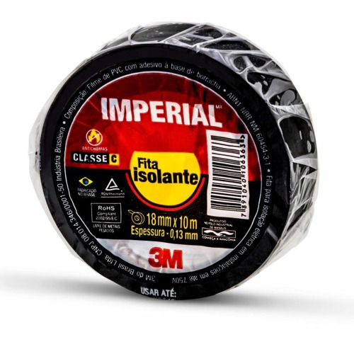 Fita isolante antichama 18 mm x 10 m preta - Imperial