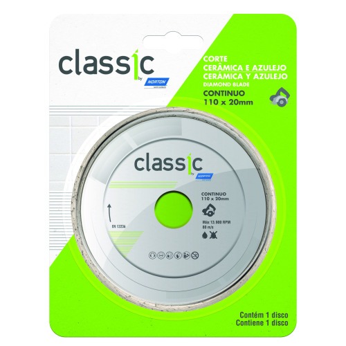 Disco diamantado continuo 110 x 20 mm para porcelanato - Classic Disco diamantado continuo 110 x 20 mm para porcelanato - Classic