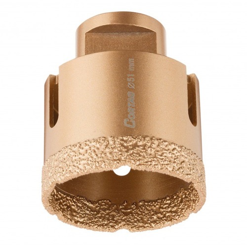 Serra copo diamantada 51 mm para esmerilhadeira rosca M14 Serra copo diamantada 51 mm para esmerilhadeira rosca M14